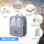 Windyun 2 Pcs Shoe Bags for Travel Holds 3 Pair of Shoes Travel Shoe Bag for Packing Portable Shoe Cubes for Travel and Daily Use(Beige, Gray)