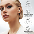 JUSTRVN Ear Plugs for Sleeping, 2 Pairs of Reusable Earplugs for Noise Reduction 25dB-30dB with 8 Ear Tips, Soft Hearing Protection Ear Plugs for Concert,Noise Sensitivity, Study & Work