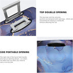 Travel Luggage Cover Suitcase Protector Fits 25-28 Inch Luggage, Blue Purple Marble Elastic Washable Stretchy Anti-scratch Luggage Sleeve with Concealed Zipper for Wheeled Suitcase Travel Accessories