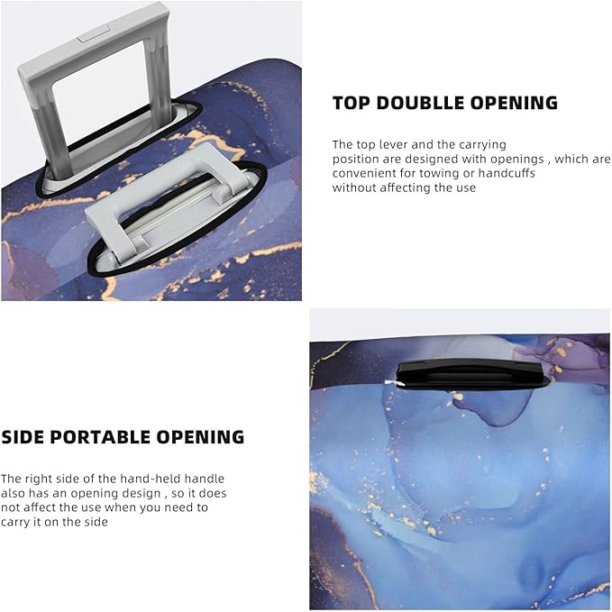 Travel Luggage Cover Suitcase Protector Fits 25-28 Inch Luggage, Blue Purple Marble Elastic Washable Stretchy Anti-scratch Luggage Sleeve with Concealed Zipper for Wheeled Suitcase Travel Accessories