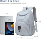 Boavan Laptop Backpack for women, 15.6 inch Laptop Bag with USB Port, Waterproof Travel Work Backpack Purse, Anti-Theft Teacher Nurse Doctor Casual Bookbags Office Business backpack，Blue