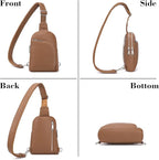 INICAT RFID Blocking Sling Bag, Anti Theft Crossbody Bag for Women, Travel Fanny Pack Style Purse, Vegan Leather