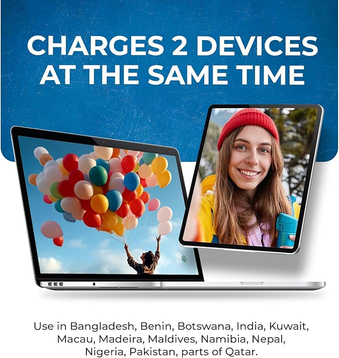 Orei Grounded Universal 2 in 1 Plug Adapter Type D for India and More