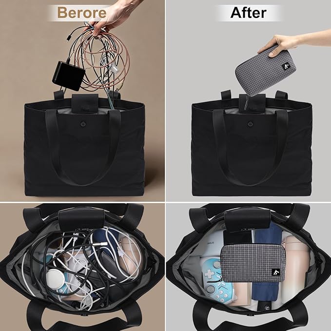 simtoper Small Electronics Organizer Travel Case – Slim Travel Cable Pouch for Small Tech Accessories, Cords, Chargers, Earbuds – Lightweight Mini Tech Bag for Backpack, Business, Travel