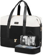 LOVEVOOK Weekender Bag, Large Travel Duffel Bag for Women with 2 Packing Cubes, Carry on Overnight Bag with Shoe Compartment, Mom Hospital Bags for Labor and Delivery