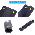 uxcell 4Pcs Handbag Handle Wrap Covers, PU Leather Luggage Grip Protector for Suitcases, Shopping Bag (13x10cm, Navy Blue)