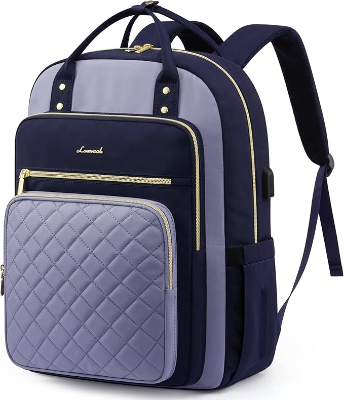 LOVEVOOK Laptop Backpack Purse for Women, 15.6" Laptop Bag for Travel with USB Port, Water Resistant Lightweight Daypacks for College Work Business, Nurse Teacher Computer Backpacks