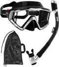 Aegend Snorkeling Gear for Adults Youth Kids, Snorkel Mask with Top Dry Valve - Panoramic View Anti-Leak and Anti-Fog with Mesh Bag for Snorkeling, Scuba Diving, Freediving & Swimming