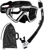 Aegend Snorkeling Gear for Adults Youth Kids, Snorkel Mask with Top Dry Valve - Panoramic View Anti-Leak and Anti-Fog with Mesh Bag for Snorkeling, Scuba Diving, Freediving & Swimming