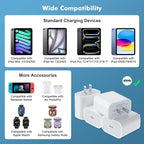 [4 Pack] USB-C Wall Charger, 20W USB-C Power Adapter Replacement for Phone 17/16/15/14/13/15 Pro/Pro Max/Plus/XS/XR/X,Galaxy, Pixel,i Pad and More