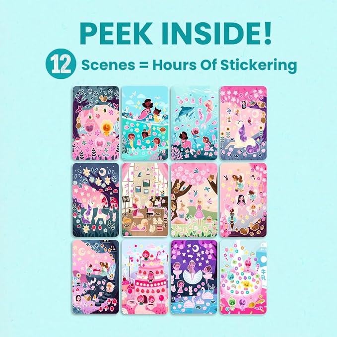 A Magical World 500+ Sticker Book for Girls by Cupkin Toddler Airplane Activity Coloring + Sticker Book, Road Trip Essentials, 12 Coloring Pages + Scenes for Ages 2–8 Years