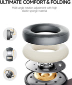 Picun B8 Bluetooth Headphones, 120H Playtime Headphones Wireless Bluetooth with 3 EQ Modes, Low Latency, Hands-Free Calls, Over Ear Headphones for Travel Home Office Cellphone PC (Ashen Golden)