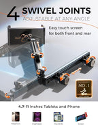 LISEN for iPad Holder Car Road Trip Essentials Travel Activities for Toddler Kids Gifts, Car Accessories for Women Moms Truck Interior 3in1 Tablet Holder for Back Seat Car Camping Headrest Organizer