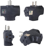 3 Way Plug Adapter - UL Listed - Outdoor Outlet Splitter 3 Prong - Electrical Outlet Extender, Wall Outlet Expander, Outdoor Heavy Duty Triple Plug Outlet Adapter