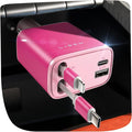 LISEN Retractable Car Charger, 84W Fast Charging Car Phone Charger, Car Charger USB C Truck Accessories, Road Trip Essentials Pink Car Acessories for Men Women for iPhone 17 16 15 14 13 12 Samsung S26