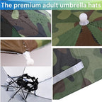 3 Pack Umbrella Hat, Sports Head Umbrella Hats for Adult Women, 26" Diameter Folding Waterproof Rainbow Fishing Headwear for Outdoor Party Beach Hiking