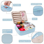 Queboom Travel Makeup Bag Cosmetic Bag Makeup Bag Toiletry bag for women and men (Blue)
