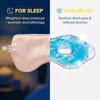 ASUTRA Silk Eye Pillow for Sleep, Light Pink - Filled w/Lavender Buds & Flax Seeds, Weighted Eye Mask, Meditation & Light Blocking Blindfold, Cooling Gel Mask Included