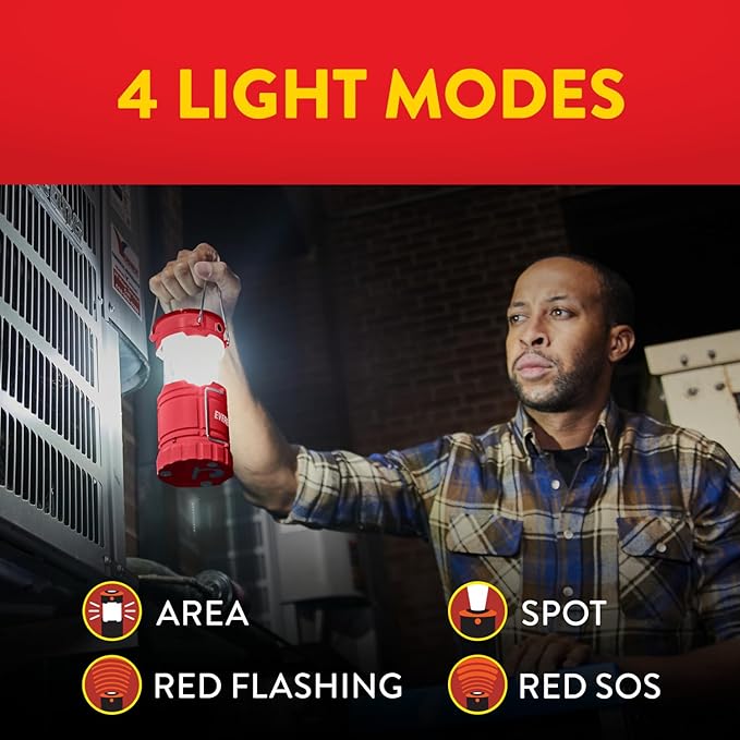 Eveready LED Camping Lantern 360 PRO (6-Pack), Super Bright Tent Lights, IPX4 Water Resistant LED Lanterns for Power Outage Hurricane Preparedness, (Batteries Included)