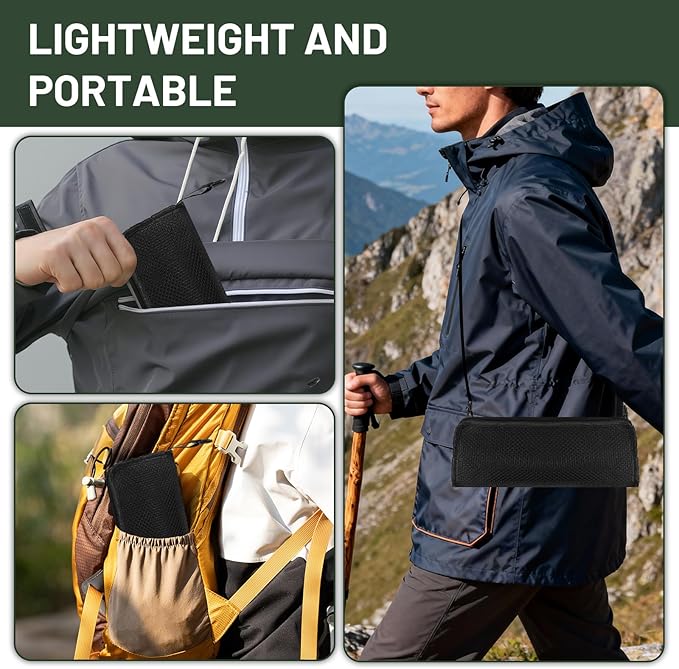 Ultra-Thin Portable Folding Stool - 1.97" Slim Fold, 0.99LB Lightweight, 200LB Capacity Camping Chair for Adults, Compact Collapsible Seat for Outdoor Fishing, Hiking, Events & Queue（Black）