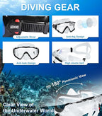 Aegend Snorkeling Gear for Adults Youth Kids, Snorkel Mask with Top Dry Valve - Panoramic View Anti-Leak and Anti-Fog with Mesh Bag for Snorkeling, Scuba Diving, Freediving & Swimming