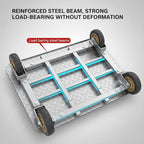 Heavy Duty Foldable Push Cart Dolly with 360° Swivel Wheels - Versatile Platform Truck for Luggage, Home, Office, and Car Use