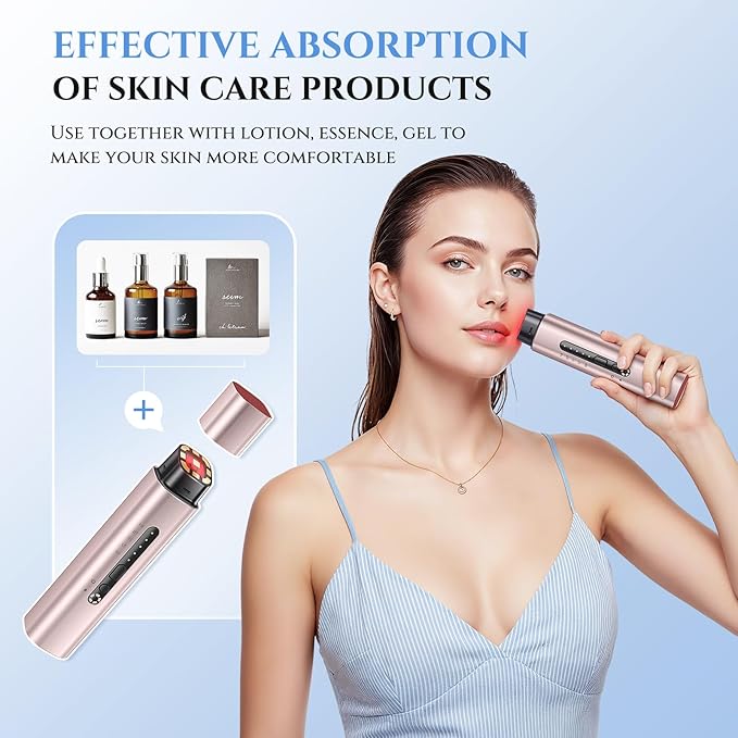 Microcurrent Facial Device - 5-in-1 Skin Tightening & Lifting Facial Machine - 5 Color Face Light Therapy Device - Professional Skin Care Tone Beauty Devices for Face, Neck, and Eye Area