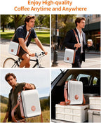 Portable Espresso Machine Carrying Bag, EVA & PU Travel Coffee Maker Bag with Dual Crossbody & Handheld Straps for Travel Espresso Maker, RV, Car, Camping, Travelling, Hiking, Office, Home