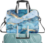 Laptop Bag Teal Blue Liquid Golden Marble Laptop Case Sleeve Messenger Bags with Shoulder Strap Briefcase for Laptop 13 14 14.5 15.6 16 in