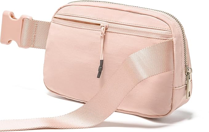 Gitus 6 7 8 9 10 Year Old Girl Gifts Belt Bag Fanny Pack Crossbody Bags with Initial Letter Patch Things for Teen Girls Easter Gifts for Girls Travel Essentials（Coral Pink-C）