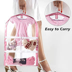 Waterproof Hanging Garment Bag,3 Pack Clear Kids Dance Costume Garment Cover,35 Inch Garment Bags for Hanging Clothes,Garment Bag for Dance Competitions Travel
