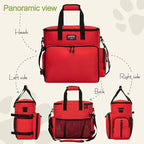 LARIPOP Dog Travel Bag Airline Friendly for Small Medium Large Dogs, Pet Travel Organizer with Collapsible Bowls Food Containers Mat, Waterproof Portable Tote for Dog Outdoor Travel