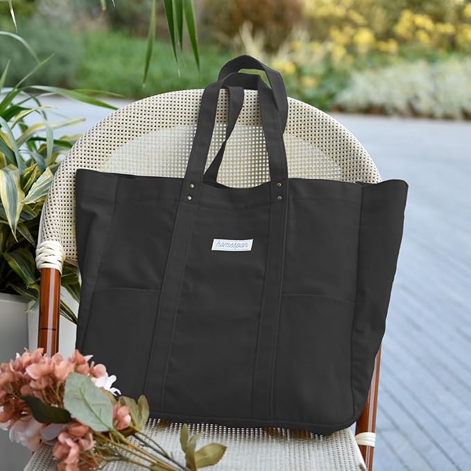 HOMESPON Large Canvas Tote Bag for Women Everything Bag with Pockets and Laptop Sleeve