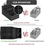 MULISOFT Car Seat Organizer- Backseat Car Organizer with 12 Storages Compartments and 2 Cup Holders, Organizers and Storage, Front Seat for Travel Kids,Black