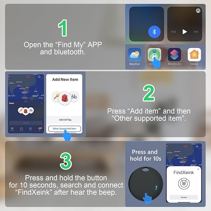 Tracker Tag 4 Packs Bluetooth Tracker, Smart Tag Locator Tracking Device, Keys Finder and Item Locator,Air Tracker Item Finders with Find My(iOS Only) Track Your Keys (Black, 4 Pack)