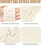 COOKOOKY Crochet Beach Tote bag Summer Beach Bag for Women Aesthetic Mesh Tote Bag Hippie Bag Knit Bag