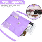 WANDF Drawstring Backpack with Shoulder Pad Sports Gym Backpack with Mesh Pocket String Bag for Women Men (Purple)