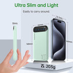 YOBON Power Bank 10000mAh Portable Charger Slim Battery Pack with 2 USB 2.4A Outputs and USB C in/Out Compatible with Huawei iPhone 16 15 14 13 12 iPad Samsung Galaxy S20 Android Tablet (Light Green)