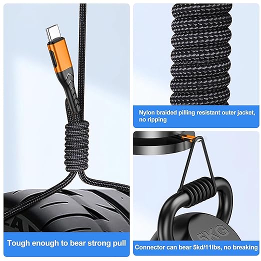 Durcord USB C to USB C Cable, 2Pack 100W 6ft USB C Charger Cable Fast Charging for Android/Phone/Pad, Type C to Type C Charger Braided USB Cable Compatible with iPhone 16/15 Pro Plus Max Orange