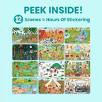 Camping 500+ Kids Sticker Book by Cupkin Fun Toddler Travel Activity Coloring and Sticker Book, Road Trip Essentials, 12 Coloring Pages + 12 Side by Side Scenes for Ages 2–8 Years