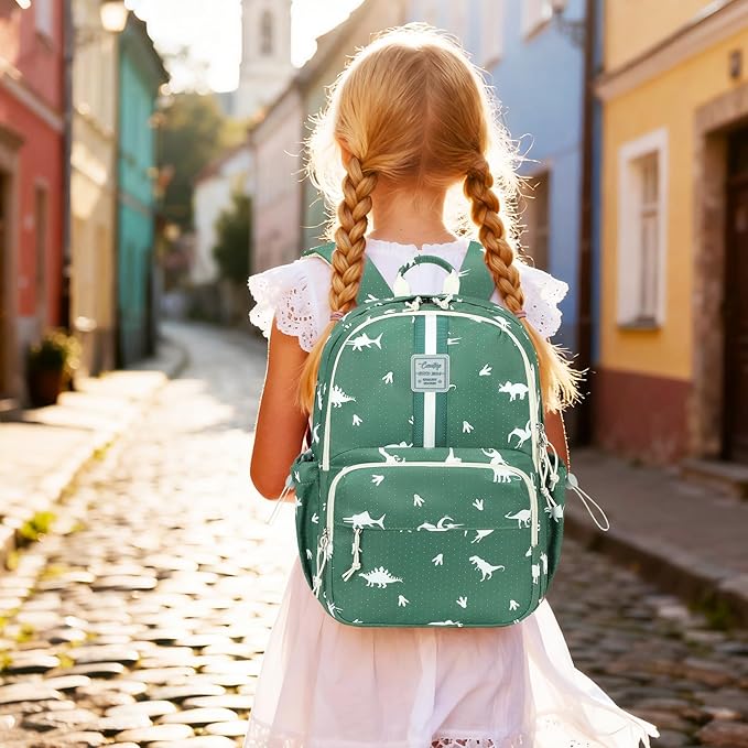 CAMTOP Preschool Backpack for Kids Boys Girls Toddler Backpack Kindergarten School Bookbags for Age 3-8 (Green Dinosaur)