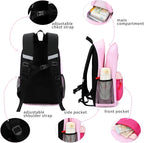 Backpack Set for Girls Boy Kids Backpack with Lunch Box for Elementary Primary Kindergarten School Bag (Taropurple Pink, Large)