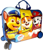 Fast Forward Paw Patrol Ride-On 18" Suitcase for Kids/Tow-Along Toddler Carry-On Luggage with Wheels