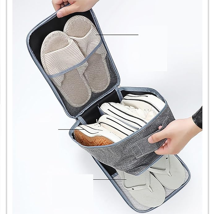 Portable Waterproof Shoe Organizer - Travel Essentials for Carry On Luggage, Travel Shoe Bags, Shoes Travel Bag for Luggage, Hold 3-4 Pairs of Shoes Storage Pouch