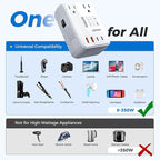 DOACE 220V to 110V Converter for European Travel - 350W Cordless Voltage Converter US to Europe, Power Converter with PD Chargers for Hair Straightener Shaver Toothbrush Phone