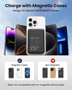 for Magsafe Battery Pack, 12000mAh Magnetic Portable Charger Power Bank PD 22.5W Fast Charging, USB C in & Out Wireless Battery Pack Phone Charger for iPhone 16/15/14/13/12 All Series