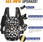 Pawaboo Pet Carrier Backpack, Adjustable Pet Front Cat Dog Carrier Backpack Travel Bag, Legs Out, Easy-Fit for Traveling Hiking Camping for Small Medium Dogs Cats Puppies, Small, Black Daisy
