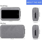 CAAORDKSO Electronic Cable Organizer Bag, Travel Accessories Carry Case Portable Waterproof Electronics Organizer Case for Cable, Cord, Charger, Phone, Power Bank, Earphone (Big-Light Grey)