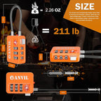 ANVIL TSA Locks for Luggage with Search Alert: Durable Cable Combination Locks, TSA Approved - Secure Travel Locks for Suitcases, Backpacks & Gun Cases (2, Orange)