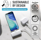 Nimble Bump 5K 20W Fast Charging Portable Charger with Foldable Built-in USBC Connector, Mini Travel Power Bank Battery Pack Compatible with iPhone, Samsung Galaxy, iPad, & USB-C Devices - White